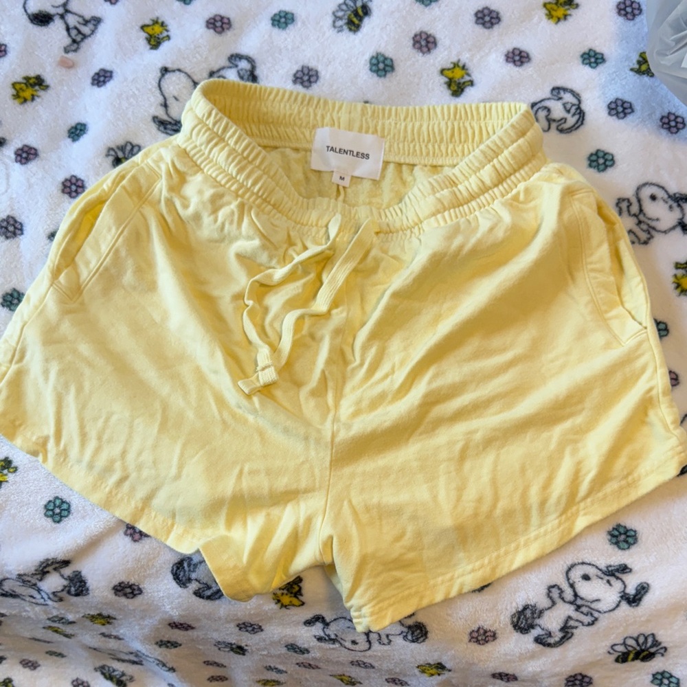 Talentless Women's Light Yellow Athletic Shorts